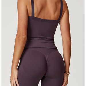 G Top Brushed Vest Fitness Wear Bra <strong>High</strong> Impact Supportive Sports <strong>Underwear</strong> Camisole Back Yoga Tank Top - Product Image 1