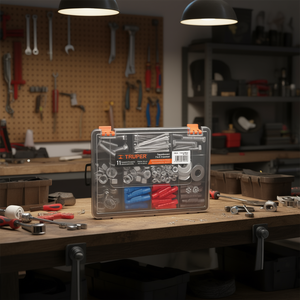 Organisateur d'outils en plastique Truper Org-11 de 9 pouces avec 11 compartiments pour le rangement en atelier et en garage, boîte transparente durable avec fermeture sécurisée - Product Image 2