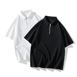 卸売メンズプラスサイズラペルカラー半袖Tシャツカスタムロゴ通気性ポリエステルポロシャツ