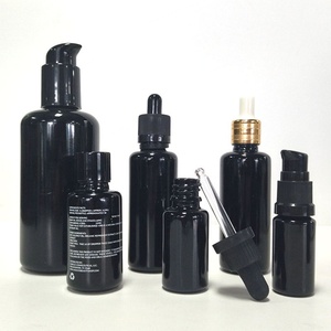 Luxury <b>Empty</b> Violet UV Dark Skin Care Serum Glass Cosmetic Oil Dropper <b>Bottle</b> with Screen Printing 50ml for Body Lotion Hair Oil - Product Image 4