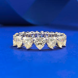 Neuer Designer 925 Sterling Silber Infinity 5x5mm herzförmiger Zirkonia Ring Verlobung stapel Versprechen Ringe für Sie - Product Image 3