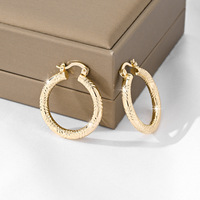 Vente en gros transfrontalière / Boucles d'oreilles pour femmes en cuivre texturé macramé doré, style décontracté/sportif, luxe léger, meilleures ventes