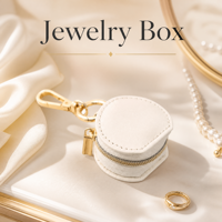 Boîte à bijoux ronde personnalisable à double couche avec boucle, mini boîte cadeau portable pour bague, boucles d'oreilles, collier, présentoir à bijoux