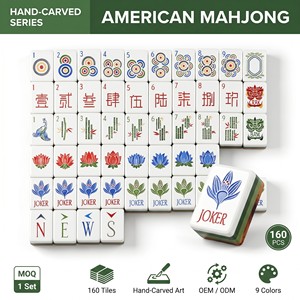 Jeu <span class=keywords><strong>de</strong></span> tuiles <span class=keywords><strong>de</strong></span> mahjong <span class=keywords><strong>de</strong></span> luxe <span class=keywords><strong>de</strong></span> haute qualité, sculptées à la main, <span class=keywords><strong>4</strong></span> couches, 160 pièces, style américain moderne <span class=keywords><strong>en</strong></span> plastique, pour le divertissement <span class=keywords><strong>en</strong></span> casino - Product Image 2