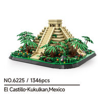 Wange 6225 Modèle en plastique ABS du temple Kukulkan du Mexique, El Castillo, bâtiments célèbres, ensemble de jouets pour les âges 8-13 ans, unisexe