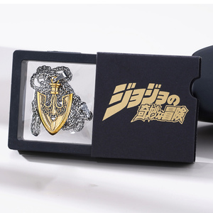 Collier avec 5 masques de personnage de l'anime <span class=keywords><strong>JOJO</strong></span> de haute qualité, avec chaîne en acier inoxydable de 70 cm, dans un coffret cadeau - Product Image 5