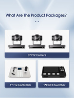 Controlador de Cámara Anywii 4K IP POE PTZ, Conjunto de Controlador de Múltiples Cámaras para Transmisión en Vivo, Conmutador de Video NDI, Seguimiento Automático por IA, Zoom Óptico de 12x, para Iglesias