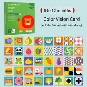 Kartu Pelacak Warna Pendidikan Dini Lala untuk Bayi Baru Lahir Stimulasi Visual Kartu Latihan Hitam Putih Terbuat dari Kertas - Product Image 4