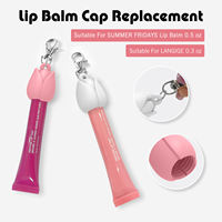 Porte-clés personnalisé en silicone pour capuchon de gloss ou baume à lèvres, portable et facile à emporter, avec breloque pour capuchon de baume