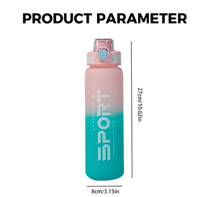 Fabrieksgroothandel 2025 Nieuwe Modellen 1000ml Grote Capaciteit Sportwaterflessen Gourde Tumbler Plastic Drinkbekers Waterfles - Product Image 6