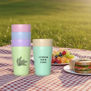 Mug de voyage personnalisable en paille de blé écologique 350 ml, sans BPA, compatible lave-vaisselle, tasse à café réutilisable - Product Image 1