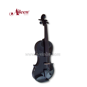 Violon électrique <span class=keywords><strong>noir</strong></span> en bois massif coloré 4/4 avec étui (VE500) - Product Image 1