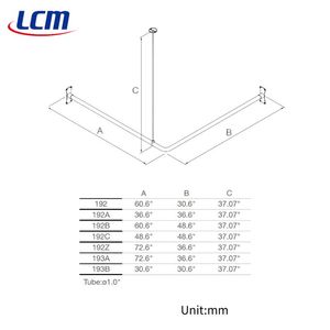 Rail de Douche en L Classique de Qualité Supérieure, Tringle d'Angle en Acier Inoxydable Haute Résistance et Capacité de Charge, 30" x 30" - Product Image 1