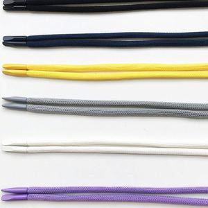 Cordon de serrage personnalisé en polyester et coton, tressé rond de 5 mm, avec logo imprimé et embouts métalliques pour sweat à capuche - Product Image 3