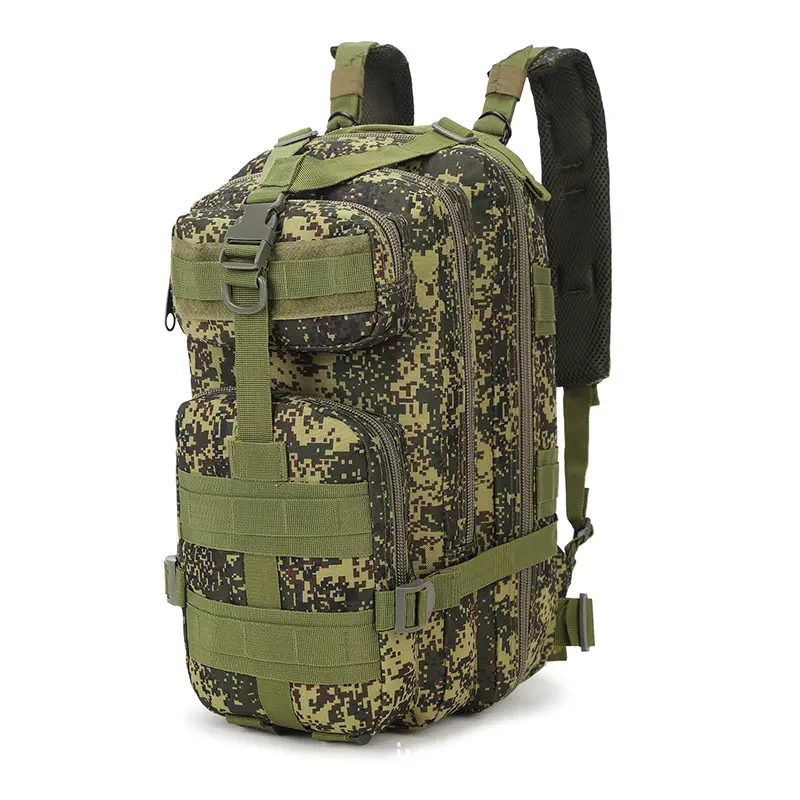 Venta al por mayor logotipo personalizado para hombre Deporte al aire libre camuflaje Camping senderismo asalto 3P mochila táctica con sistema Molle