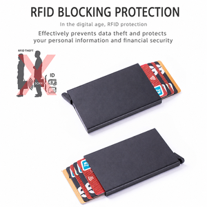 OEM 6 Color Slim RFID Anti-Theft Metal Credit Card <b>Wallet</b> Pop Up Automatic Card <b>Holder</b> for Men Minimalist Everyday Carry - Product Image 5