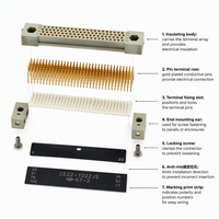 Connecteur Rectangulaire Haute Densité Série XJEC CE22, 102 Contacts, 4 Rangées, Plaqué Or, PCB/Soudure pour l'Électronique Aérospatiale et Aéronautique