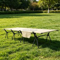 Lit de camping pliable en alliage d'aluminium de 80 cm de large, lit de camping portable, lit simple pliable épaissi