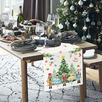 Chemin de table Noël Casse-Noisettes 13x72 pouces 13x90 pouces, décorations sapins de Noël, cadeaux féeriques, ornements pour la table de repas des fêtes d'hiver