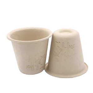 Venta Directa de Fábrica, Vasos Desechables Biodegradables de Pulpa de Bambú, Sellados y a Prueba de Fugas, para Café y Agua - Product Image 1