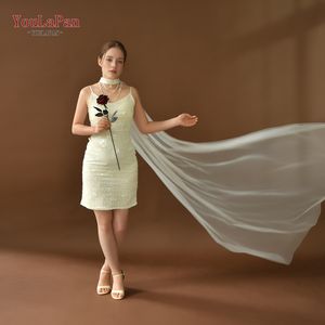 YouLaPan VG124 R elegante monostrato da sposa scialle con perline da sposa con maniche in paillettes a maglia senza maniche - Product Image 5