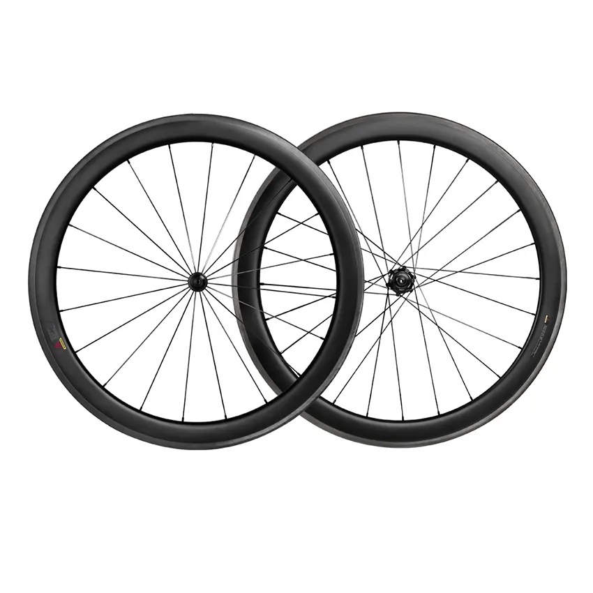 Hiçbir logo özelleştirilmiş OEM karbon jant yol bisiklet yarışı karbon tekerlekler V fren/disk fren 700c yol bisiklet çark seti