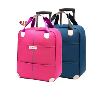 Commercio all'ingrosso a buon mercato Trolley a ruote borsoni personalizzato durevole in Nylon pieghevole Trolley da viaggio borsa con ruote per gli uomini