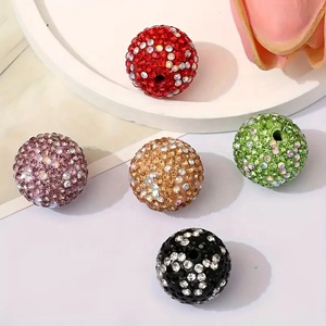 Perles en argile acrylique Bubblegum de 20 mm, perles de sucre, perles de bijoux pleines et denses, perles rondes en cristal avec trou, perles en strass pour stylos et bijoux - Product Image 4