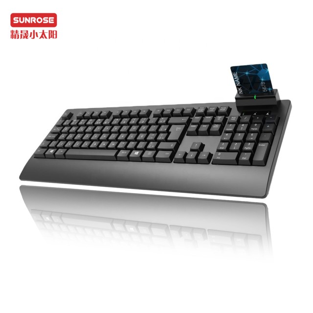 Custom High Quality Full Size Wired USB Projection Keyboard K300R with Smart Card Reader New