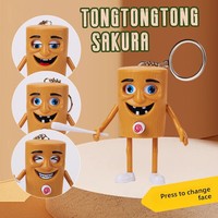 Internet célébrité transfrontalière Shanhaijing bâton en bois Figure transformant visage jouet PVC porte-clés pendentif cadeau pour enfants
