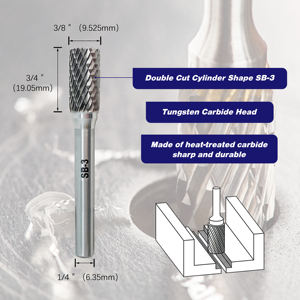 Fresa in Carburo di Tungsteno SB-3 a Forma Cilindrica, Doppio Taglio, Fresa Rotante, 1 Pezzo - Product Image 3