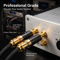 Connecteur banane en fibre de carbone Rasantek, haute conductivité, prise audio pour système audio haut de gamme, fiches de câble de haut-parleur de 4 mm