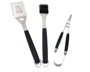 Juego de 3 Utensilios de Acero Inoxidable para Parrilla, Resistentes, con Espátula, Tenedor y Pinzas, para Barbacoa al Aire Libre y Parrilla Casera - Product Image 1
