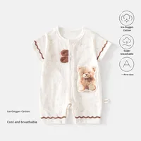 Mono de Verano para Bebés Niñas, con Estampado Floral, de Algodón Suave y Transpirable, de Manga Corta, para Gatear