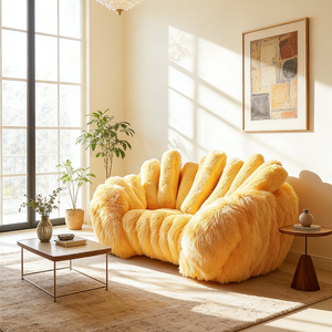 Sofá Moderno de Lujo en Forma de Plátano, Muebles de Sala de Estar de Lujo, Sillón Creativo de Felpa, Tela de Terciopelo, Sofá Esponjoso - Product Image 3