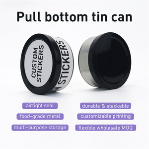 Herb <b>Pull</b> Bottom Tin Can Round Metal Storage Container Customizable Printing Moisture Proof <b>Light</b> Proof - Product Image 6