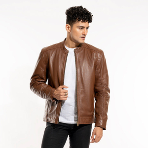 Latest 2025 Stylish Winter Leather <b>Canvas</b> <b>Jacket</b> with Stand Collar Front Logo Eco-Friendly High Quality Material Men - Product Image 1