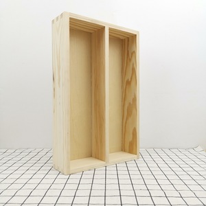 Boîte de rangement de bureau en bois avec compartiments, couleur bois naturel, organisateur de bureau rectangulaire, taille et épaisseur personnalisables - Product Image 1