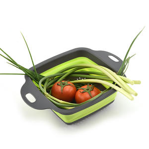 Ensemble de paniers de drainage pliables carrés taille L avec design pliable pour le lavage et le rangement des fruits et légumes - Product Image 3