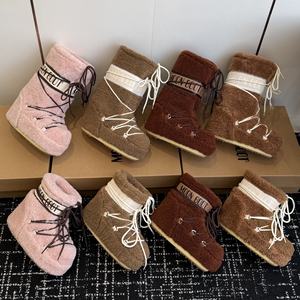 รองเท้าสกี รองเท้าหิมะ รองเท้ามูนบูท รองเท้าผู้หญิงกันน้ำ อุ่น รองเท้าสำหรับเล่นสกีและหิมะ บุขนนุ่ม รองเท้าสั้นเสริมส้น ดีไซน์น่ารักแปลกตา - Product Image 4