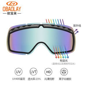 OBAOLAY <b>Ski</b> Goggles Anti-Fog PC Lens One Size All Weather Outdoor Use - Product Image 3
