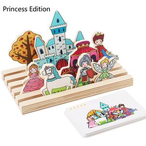 Jeu complet de groupe d'images pour l'éducation précoce des enfants Puzzle de style princesse et ferme Beau jouet éducatif en bois - Product Image 5