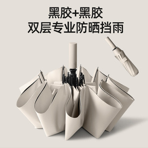 <b>Automatic</b> <b>Umbrella</b> 12-Ribbed Black Forest Color Sun And Rain Protection Folding Promotional <b>Umbrella</b> With Printed Logo - Product Image 4