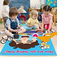 Tableau d'apprentissage interactif coloré sur le thème des émotions, jouet en feutre pour la chambre des tout-petits ou les fournitures de bureau scolaire