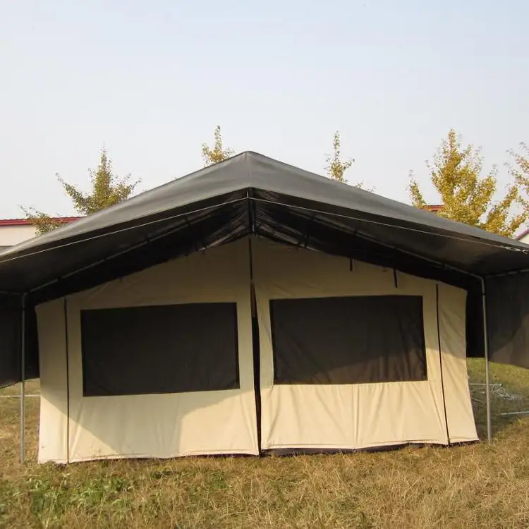 Açık kamp Glamping Safari çadırı dış PVC çatı