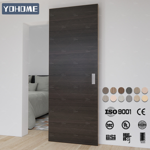 Yohome <span class=keywords><strong>Porta</strong></span> Ghost in Legno Massello per Interni con Design Scanalato Moderno, <span class=keywords><strong>Porta</strong></span> Scorrerevole a Scomparsa in Legno Impiallacciato Senza Binario - Product Image 5