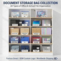 Bolsas de Documentos de Nailon Transparentes Personalizadas, de Gran Capacidad, con Cierre, para Oficina, Viajes, Aptas para Estuches de Lápices