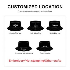 Sombreros de Pescador para Niños al por Mayor, Unisex, con Logotipo Bordado Personalizado, de Algodón, Protección Solar, Parte Superior Plana - Product Image 4