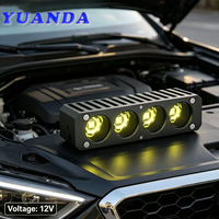 Nueva Luz LED de Rejilla de 12V 200W con 4 Lentes, Doble Ventilador, Luz Diurna, Antiniebla, de Trabajo, Todoterreno, 7000 Lm, 6000K, Ajuste Universal