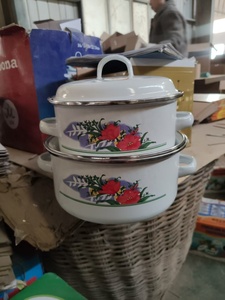 Men soong Thiết lập 16/18/20/22/24cm hoa nở men nấu ăn nồi súp Nồi hầm nồi thiết lập - Product Image 4